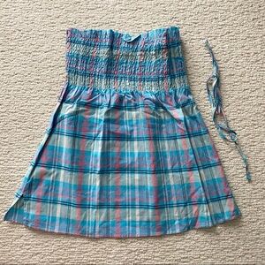 SPY.C - Checker Pattern Strapless Top